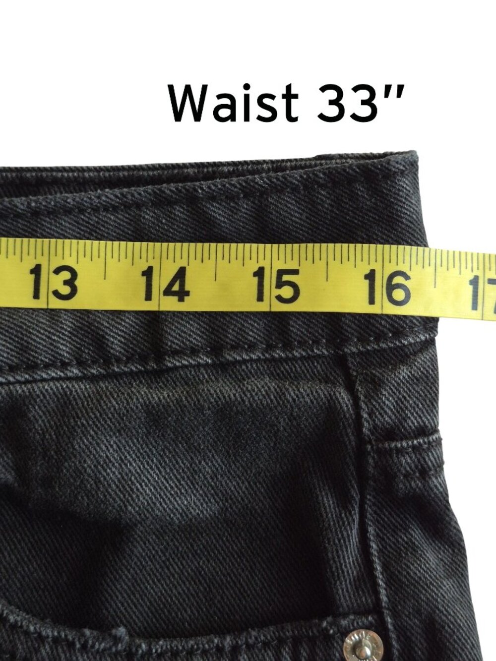 Refuge Denim Skater Y2K Wide leg Distressed Black Jeans Streetwear Size 03 - Picture 9 of 14